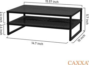 img 3 attached to 🖥️ CAXXA 2-Tier Metal Laptop PC Monitor Stand Riser - Maximum 50 lbs Load Capacity, Suitable for Monitors, Printers - Black