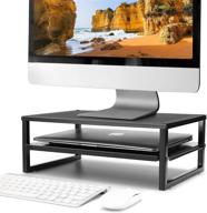 🖥️ caxxa 2-tier metal laptop pc monitor stand riser - maximum 50 lbs load capacity, suitable for monitors, printers - black логотип