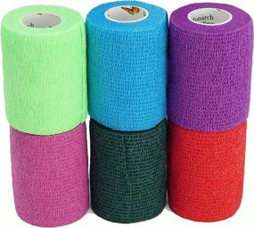 img 3 attached to 🐾 Premium Elasti-Wrap 3 Inch Cohesive Bandage Vet Wrap 6 Rolls - Breathable, Self-Adherent, Self Adhesive - Assorted Colors