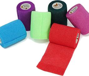 img 1 attached to 🐾 Premium Elasti-Wrap 3 Inch Cohesive Bandage Vet Wrap 6 Rolls - Breathable, Self-Adherent, Self Adhesive - Assorted Colors