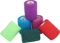 🐾 premium elasti-wrap 3 inch cohesive bandage vet wrap 6 rolls - breathable, self-adherent, self adhesive - assorted colors логотип