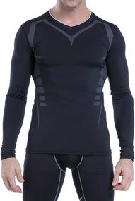 img 1 attached to 👕 AMZSPORT Men’s Long Sleeve Compression Shirt: Stay Cool and Dry during Sports with this Workout T-Shirt