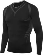 👕 amzsport men’s long sleeve compression shirt: stay cool and dry during sports with this workout t-shirt логотип