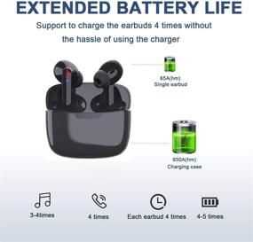 img 1 attached to 🎧 Wireless Earbuds Bluetooth 5.0 with Noise-Canceling, Charging Box, Built-in Microphone – 35 Hours Playtime – Compatible for Samsung, Android, Huawei – Earphones