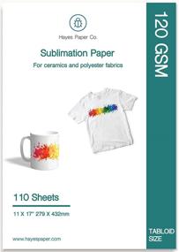 img 4 attached to 🎨 HAYES PAPER CO. Sublimation Paper for Heat Pressing T-shirts and Ceramic Mugs - High-Quality, Large Format, 11x17 in. Size, 110 Sheets, 125 GSM.