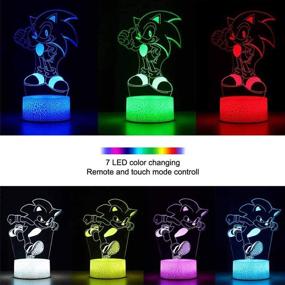 img 3 attached to 🦔 Sonic The Hedgehog Night Light - 3D Illusion Decor Lamp for Kids Bedroom, 16 Color Change Patterns, Remote Control, Creative Lighting for Sonic The Hedgehog Fans