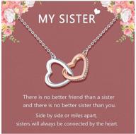 stunning ungent them silver interlocking heart necklace: perfect birthday & christmas gifts for sisters, best friends, women & teen girls logo