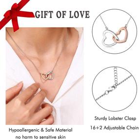 img 3 attached to Stunning UNGENT THEM Silver Interlocking Heart Necklace: Perfect Birthday & Christmas Gifts for Sisters, Best Friends, Women & Teen Girls