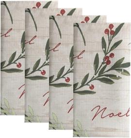 img 4 attached to 🎄 Набор из 4 салфеток из ткани с праздничным узором "Tree Trimmings" от Elrene Home Fashions, размером 17х17 дюймов, многоцветные