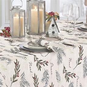 img 2 attached to 🎄 Набор из 4 салфеток из ткани с праздничным узором "Tree Trimmings" от Elrene Home Fashions, размером 17х17 дюймов, многоцветные
