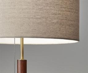 img 1 attached to 🔆 Adesso Hamilton 3376-15 Table Lamp, 26.25 in, 100W Incandescent/26W CFL, Walnut Eucalyptus Wood/Antique Brass, 1 Modern Lamp