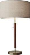 🔆 adesso hamilton 3376-15 table lamp, 26.25 in, 100w incandescent/26w cfl, walnut eucalyptus wood/antique brass, 1 modern lamp логотип