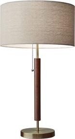 img 4 attached to 🔆 Adesso Hamilton 3376-15 Table Lamp, 26.25 in, 100W Incandescent/26W CFL, Walnut Eucalyptus Wood/Antique Brass, 1 Modern Lamp