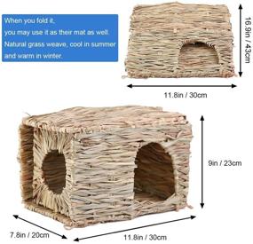img 3 attached to 🏠 Natural Hand Woven Seagrass Hay Hut - Foldable Grass House Hideaway Toy for Rabbit, Guinea Pigs, Chinchilla, Small Animals (1 Pack)