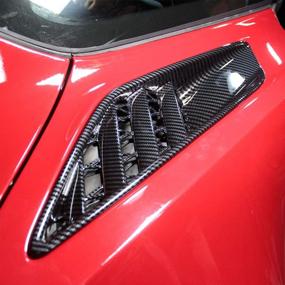 img 3 attached to 🚘 Justautotrim Carbon Fiber Rear Side Body Vent Trims for 2014-2018 Chevrolet Corvette C7 - Stylish Accessories