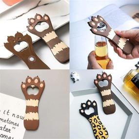 img 4 attached to 🐾 Cat Paw Bottle Opener Magnet - Cute Silicone Metal Beer Coke Bartender Kitchen Barware Novelty Fun Shape - Unique Birthday Beer Gifts Idea - Gray Cat Paw