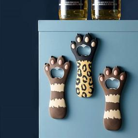 img 2 attached to 🐾 Cat Paw Bottle Opener Magnet - Cute Silicone Metal Beer Coke Bartender Kitchen Barware Novelty Fun Shape - Unique Birthday Beer Gifts Idea - Gray Cat Paw