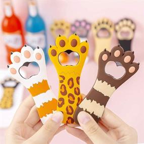 img 3 attached to 🐾 Cat Paw Bottle Opener Magnet - Cute Silicone Metal Beer Coke Bartender Kitchen Barware Novelty Fun Shape - Unique Birthday Beer Gifts Idea - Gray Cat Paw