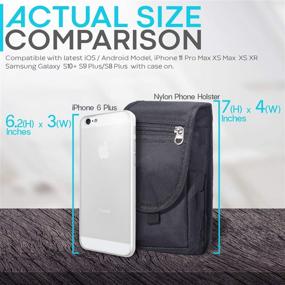 img 2 attached to 📱 Hengwin Nylon Smartphone Holster: iPhone 13 12 Pro Max to iPhone 6 Plus, Samsung Galaxy S21 to S8 Plus & Note 20 Ultra - Men's Belt Bag with Belt Clip Loop