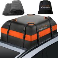 🚗 fivklemnz car roof bag cargo carrier - 15 cubic feet waterproof rooftop cargo carrier with anti-slip mat, 8 reinforced straps, and 4 door hooks - suitable for all vehicles with or without a rack logo