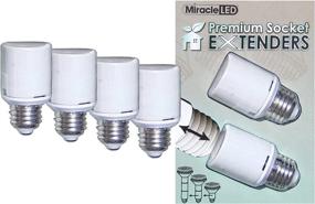 img 1 attached to Enhance Your Lighting with Miracle LED 604830 Premium Socket Extenders - Ideal for LED CFL and Incandescent Bulbs, 4 Pack