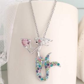 img 1 attached to 🧜 Girls Mermaid Birthday Gift Pendant Necklace for Kids