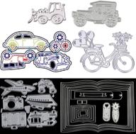 🚗 versatile 6 set classic cars wheel automotive bicycle book travel equipment cutting dies stencils frame die cuts metal template mould diy scrapbook card making tool – perfect for photo album scrapbooking and paper card crafts logo
