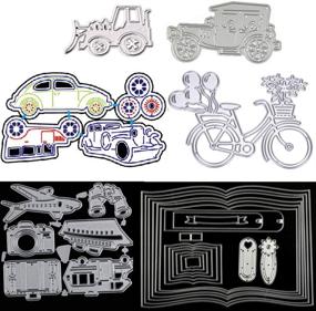 img 4 attached to 🚗 Versatile 6 Set Classic Cars Wheel Automotive Bicycle Book Travel Equipment Cutting Dies Stencils Frame Die Cuts Metal Template Mould DIY Scrapbook Card Making Tool – Perfect for Photo Album Scrapbooking and Paper Card Crafts