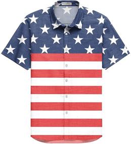 img 2 attached to Memorial Shirt American Button Beach Men's Clothing