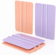 coral and purple craft vinyl squeegee pack: perfect for vinyl decal and sticker application (4 pcs/pack) logo