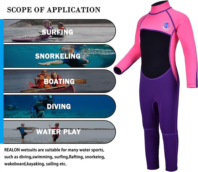  REALON Men Wetsuit Neoprene Wet Suits 3mm Full Body Long  Sleeves Swimsuit For Scuba Diving Swimming Surfing Adult In Cold Water  Aerobics