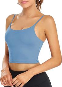 img 2 attached to 👚 Stylish Zando Women's Longline Tank Tops: Perfect Athletic Workout & Yoga Crop Camisole Shirts for Teen Girls, with Padded Sports Bra