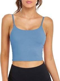 img 3 attached to 👚 Stylish Zando Women's Longline Tank Tops: Perfect Athletic Workout & Yoga Crop Camisole Shirts for Teen Girls, with Padded Sports Bra