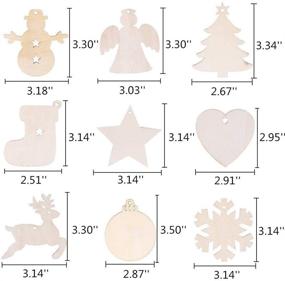 img 3 attached to 🎄 100PCS DIY Wooden Christmas Ornaments with Holes, 3.5" Unfinished Predrilled Natural Wood Slices for Crafts Centerpieces, Holiday Hanging Decorations in Assorted Shapes