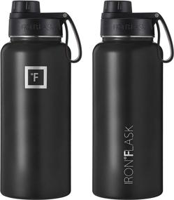 img 2 attached to Iron °Flask Sports Water Bottle - 32 Oz: Leak Proof, Vacuum Insulated Stainless Steel, 3 Lids (Spout Lid), Double Walled Thermo Mug, Metal Canteen