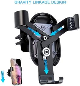 img 2 attached to 🚗 DesertWest Car Mount: Universal Clamping Gravity Cell Phone Holder for Car Air Vent – Securely Holds iPhone XR XS 11 Pro Max, Samsung Note 10+ S20 S10+ S9 S8, Google – Easy Installation!