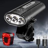 🚴 highly efficient bike light set: 8+ hours runtime, 4000 lumens super brightness, waterproof, rechargeable - ideal for road, mountain, commuter bicycles logo