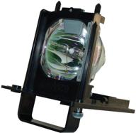 💡 high-quality aurabeam professional 915b455011 replacement lamp with housing for mitsubishi wd-73640 - featuring original philips bulbs inside logo