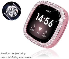 img 2 attached to 💎 Fitbit Versa 2 Case - 5 Pack Bling Crystal Diamond Frame Protective Case, Compatible with Fitbit Versa 2 Smart Watch (Rose Gold/Pink Gold/Black/Silver/Clear)