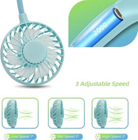 img 2 attached to 🔋 Hands-Free Neck Fans: Rechargeable Mini Portable Personal Fans for Women, Men, and Kids - Ideal Teen Birthday Gifts!