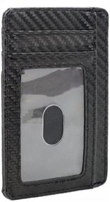 img 1 attached to Wallets Minimalist Pocket Leather Carbon Men's Accessories in Wallets, Card Cases & Money Organizers