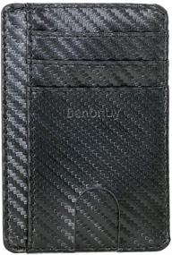 img 3 attached to Wallets Minimalist Pocket Leather Carbon Men's Accessories in Wallets, Card Cases & Money Organizers