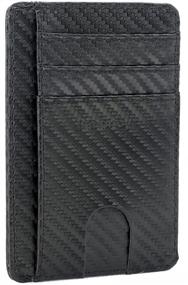 img 2 attached to Wallets Minimalist Pocket Leather Carbon Men's Accessories in Wallets, Card Cases & Money Organizers