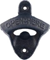 🍺 set of 4 vintage rustic cast iron wall mount bottle openers – mounting hardware included (wood block not included) логотип