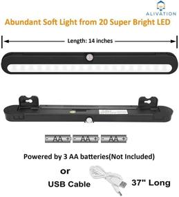 img 2 attached to 🔦 Efficient Motion Activated LED Closet Light: Alivation T01LB Under Cabinet Lighting - Battery Operated & Dual Sensor Modes, Black