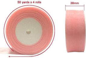 img 3 attached to 🎀 Sailing-GO 200 Yards (4 Rolls 50 Yd) Sparkle Sheer Chiffon Organza Ribbon - 1-1/2" Width for Wedding Gift Packaging, Valentine's Bouquet Wrapping, Birthday Decor, Baby Shower, Home, Wreath, and Fabric Decorations