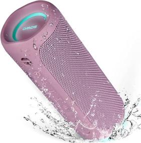 img 4 attached to Portable Bluetooth Speaker - Purple, IPX7 Waterproof Wireless Speaker, Enhanced Bassboom Technology and 25W Loud Stereo Sound, LED Light Show with TWS Pairing, 16H Playtime for Home and Outdoor Use