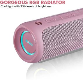 img 1 attached to Portable Bluetooth Speaker - Purple, IPX7 Waterproof Wireless Speaker, Enhanced Bassboom Technology and 25W Loud Stereo Sound, LED Light Show with TWS Pairing, 16H Playtime for Home and Outdoor Use