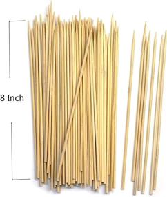 img 3 attached to YEZZ Bamboo Marshmallow Roasting Sticks - 8inch 4mm Thick Extra Long Heavy Duty Wooden Skewers for Roasting Barbecue Smores, Hot Dogs, Camping, Kebabs, and Sausages