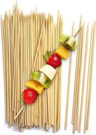 yezz bamboo marshmallow roasting sticks - 8inch 4mm thick extra long heavy duty wooden skewers for roasting barbecue smores, hot dogs, camping, kebabs, and sausages logo